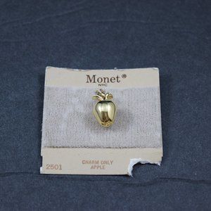 Monet Apple Charm Vintage Gold Tone